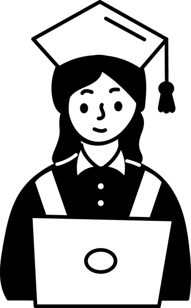 A hand drawn style illustration of a scholarship student vector