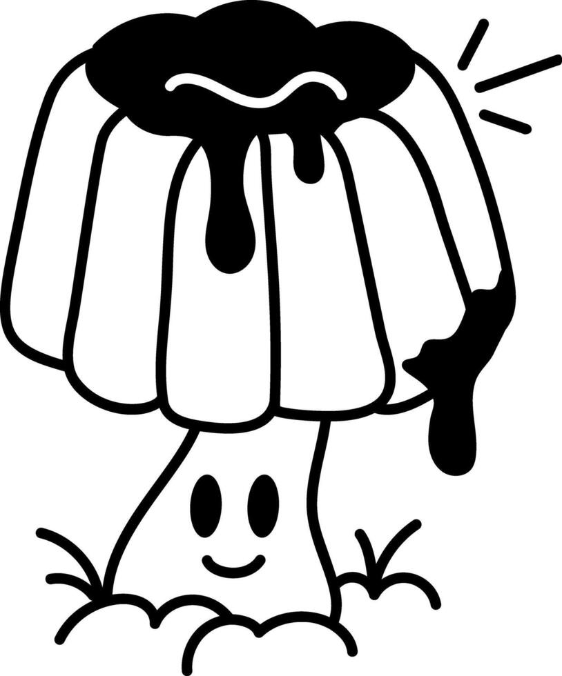 A hand drawn icon of sweet jelly with a smiley face vector