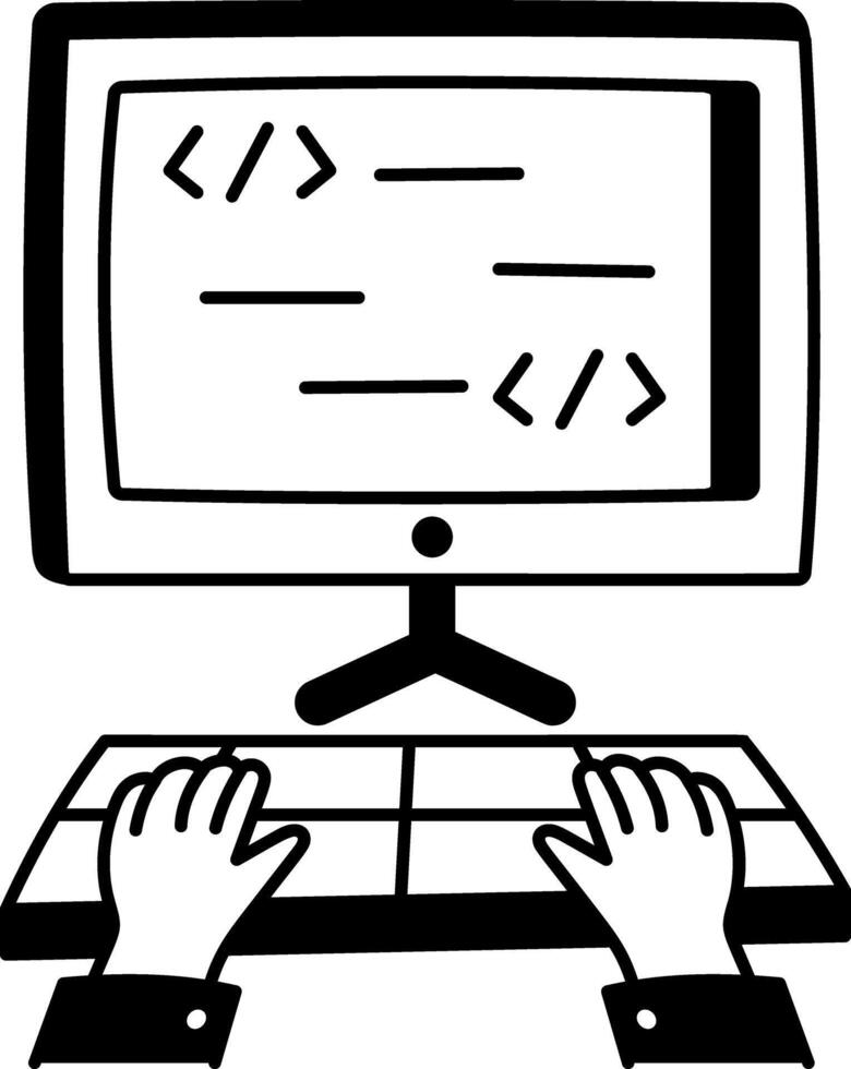 Hand drawn style illustration of a system depicting cryptography vector