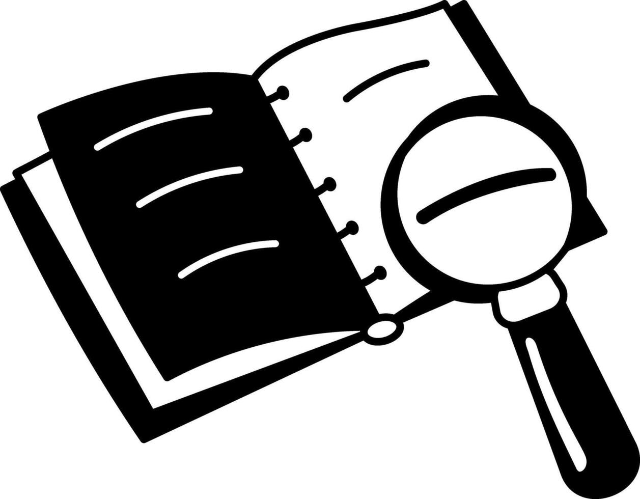 A hand drawn illustration depicting book research vector