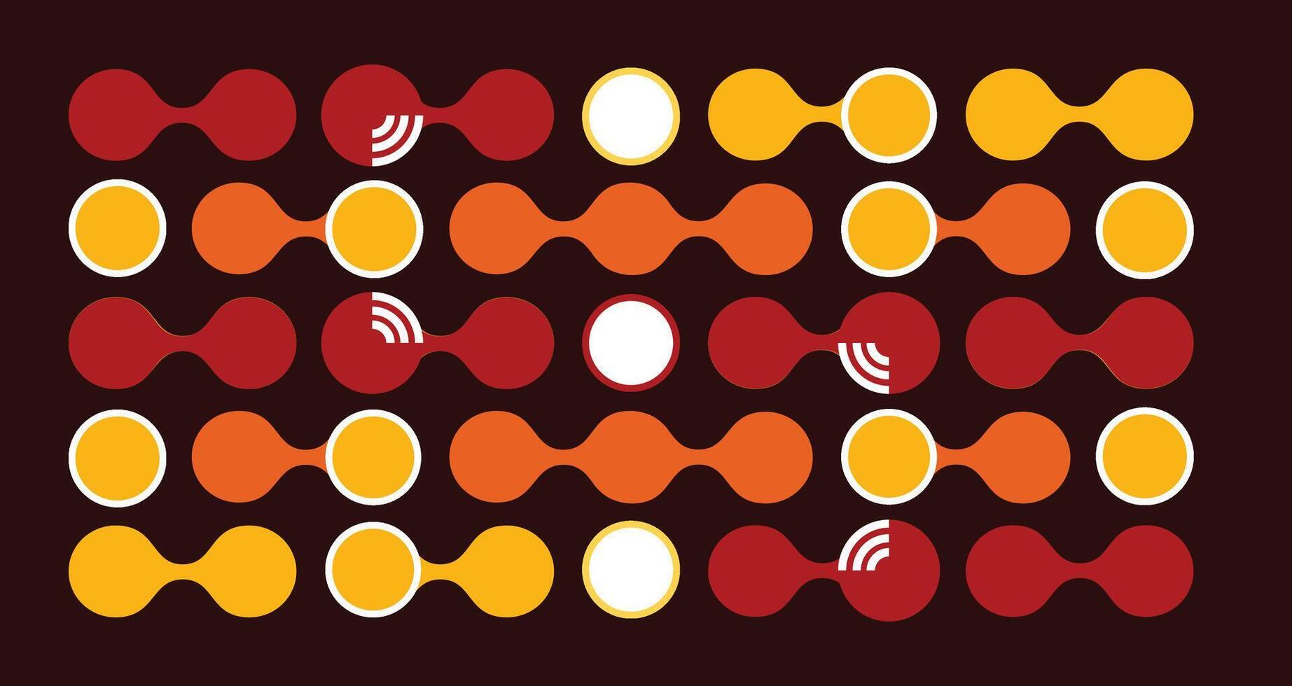 colorful bauhaus style poster with geometric shapes on brown vector