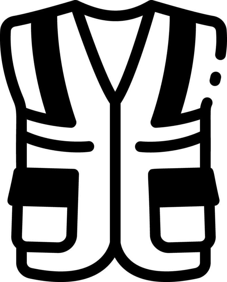 A glyph icon showing construction safety vest vector