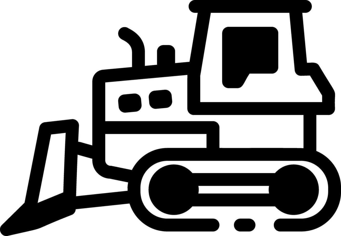 Bulldozer machine icon in glyph style vector