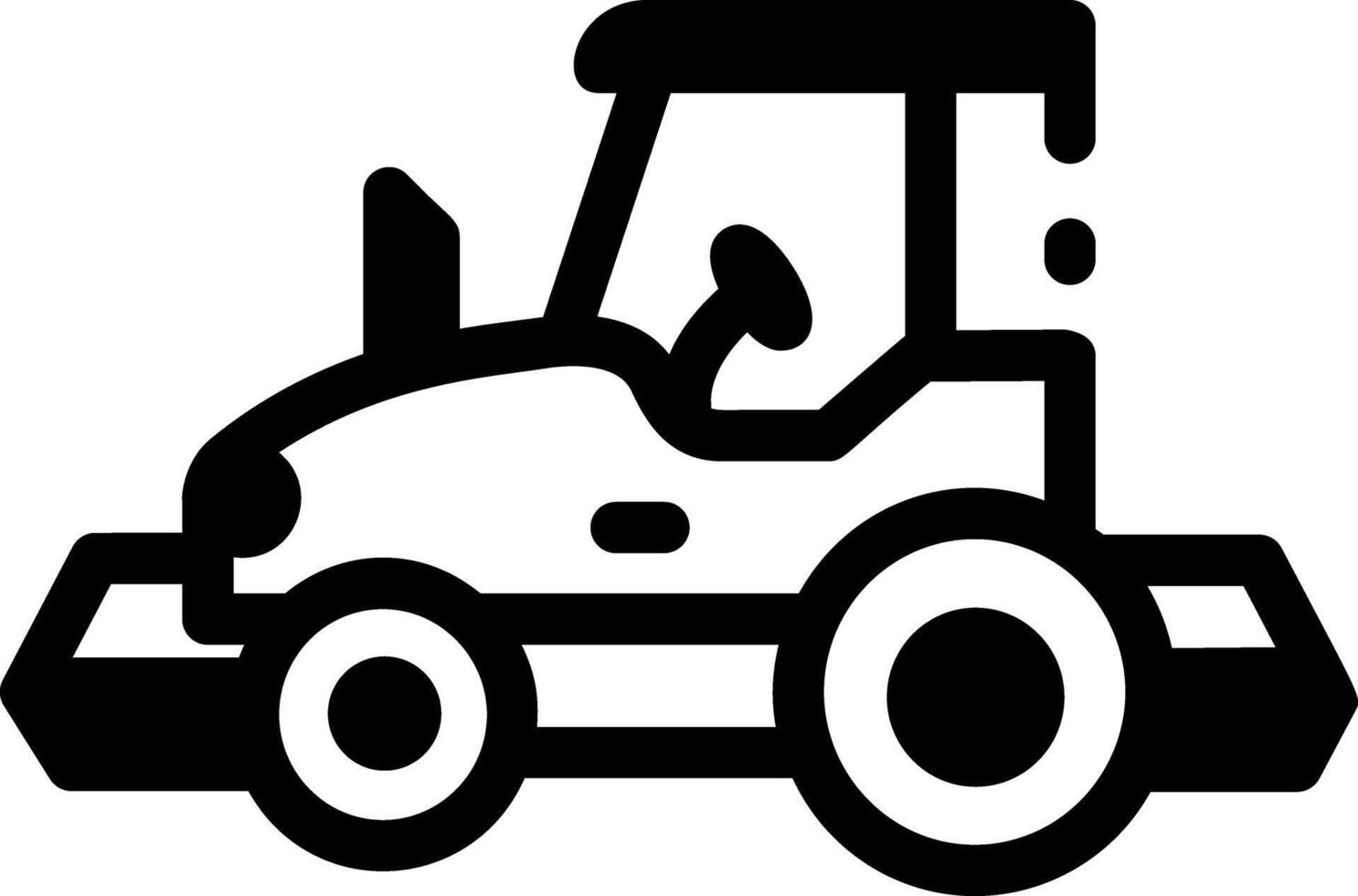 Road roller truck icon in glyph style vector