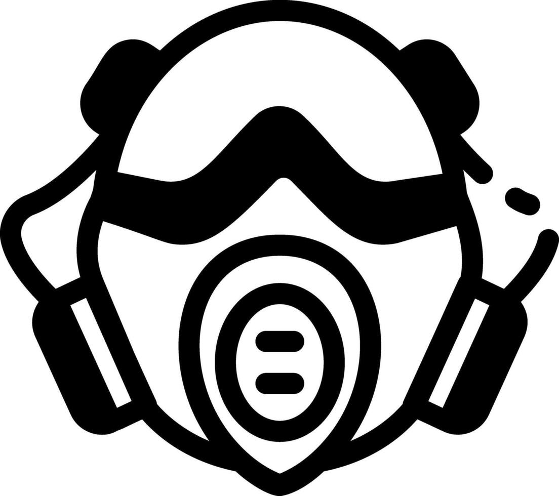 A glyph style icon of a construction safety mask vector