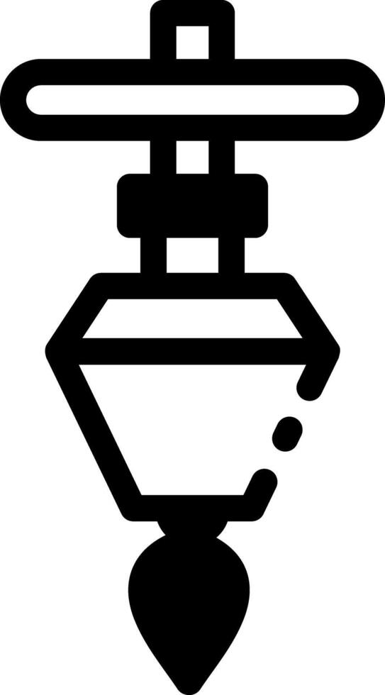 Glyph icon showing a plumb bob vector