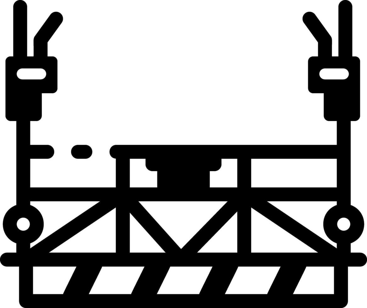 A glyph style icon depicting a gondola cradle vector