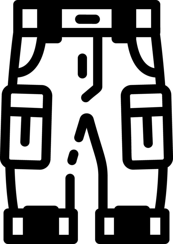 Glyph icon of a pair of cargo pants vector