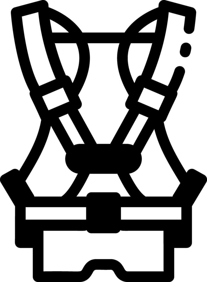 Glyph icon depicting a construction chest harness vector