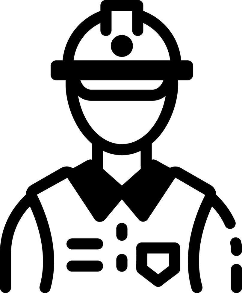 Glyph icon depicting a construction safety officer vector