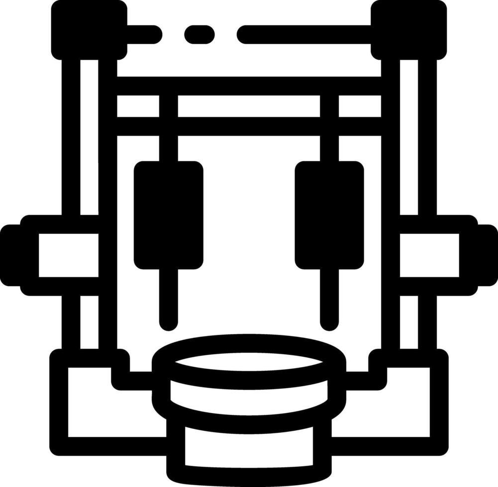 A glyph style icon of a construction boring machine vector