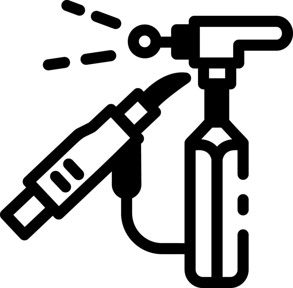 Glyph icon of a construction welding torch vector