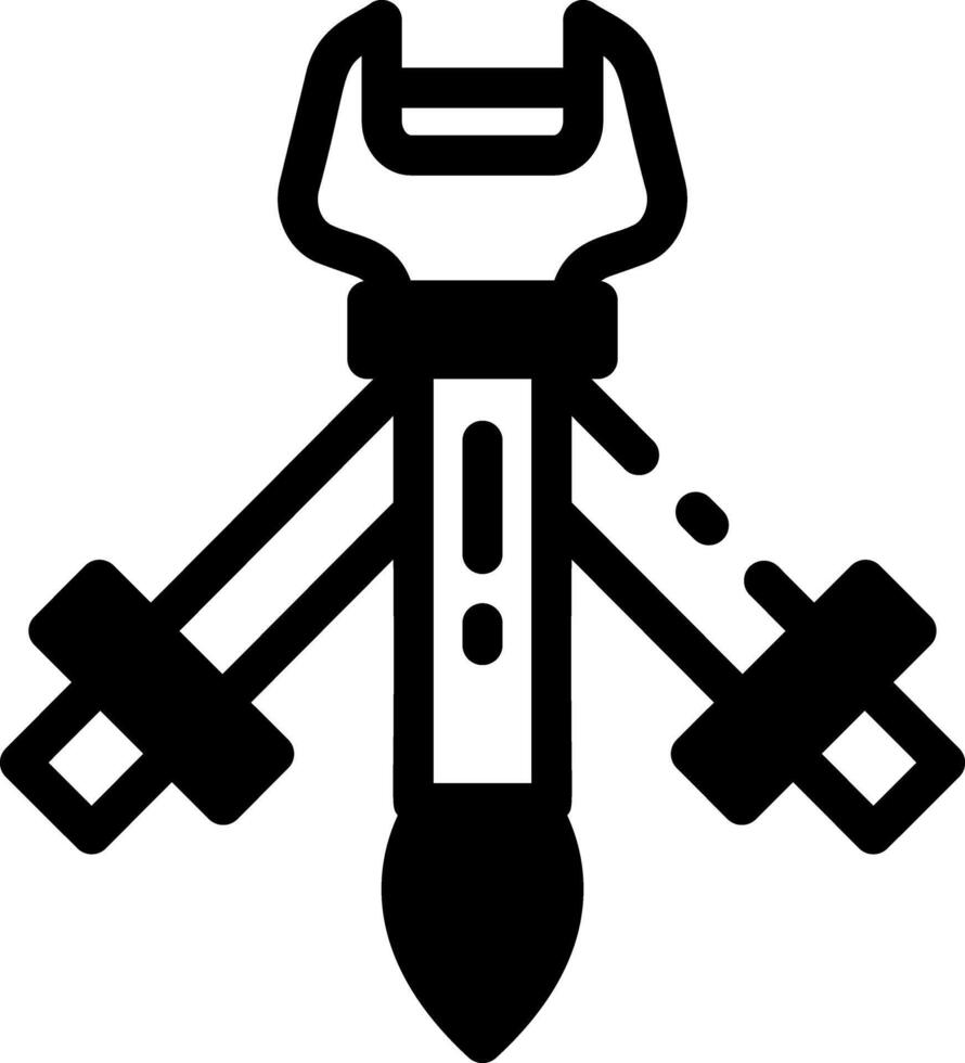 Glyph icon depicting a pry crowbar vector