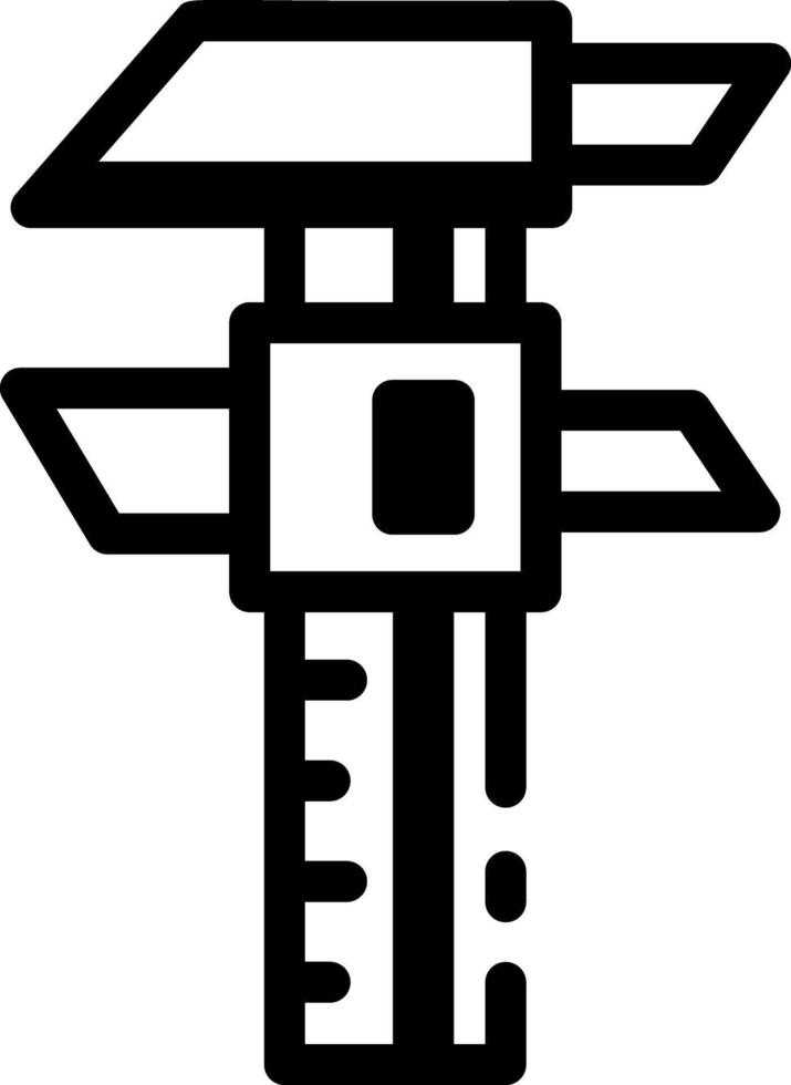 Vernier caliper tool icon in glyph style vector