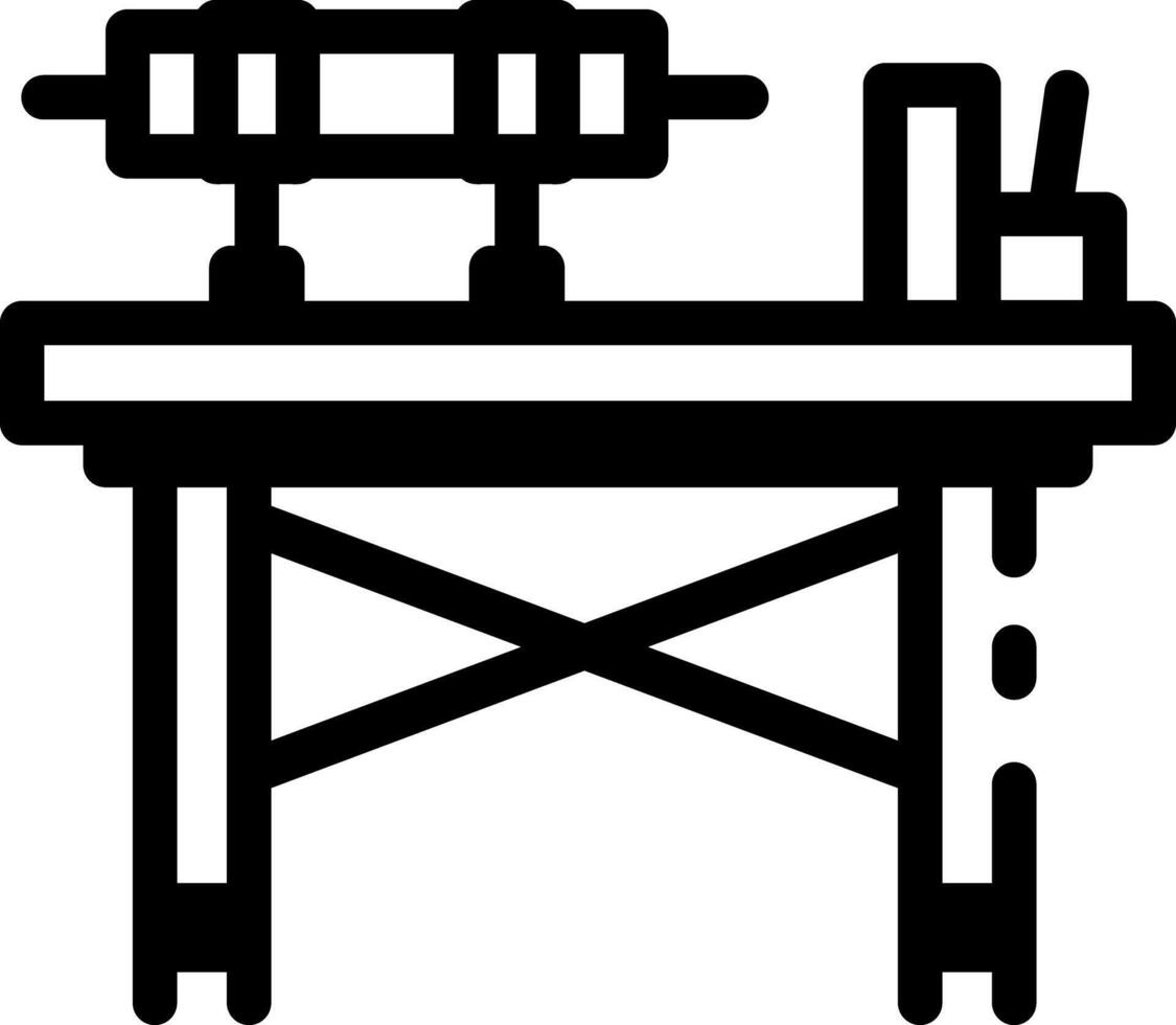 A glyph style icon of a construction workbench vector