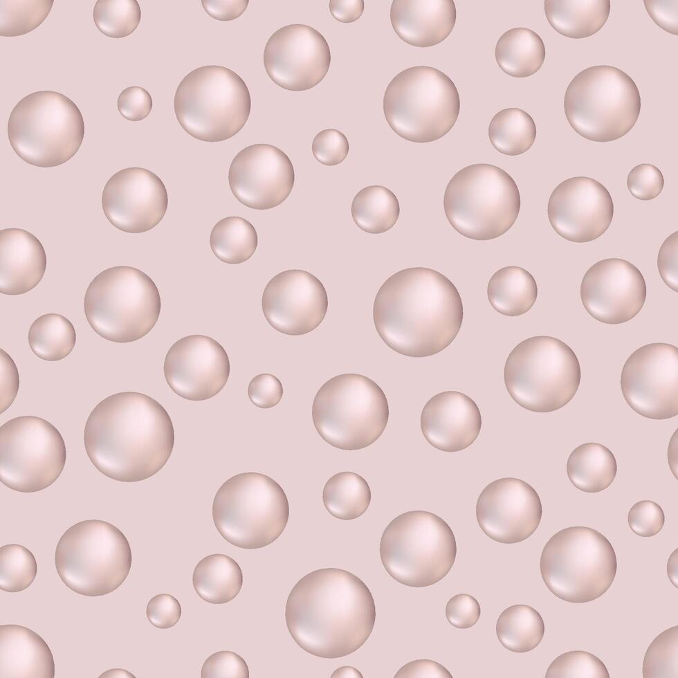 Bubble shapes pearl seamless pattern. Flowing blobs. Abstract 3d pink dotsbackground. vector