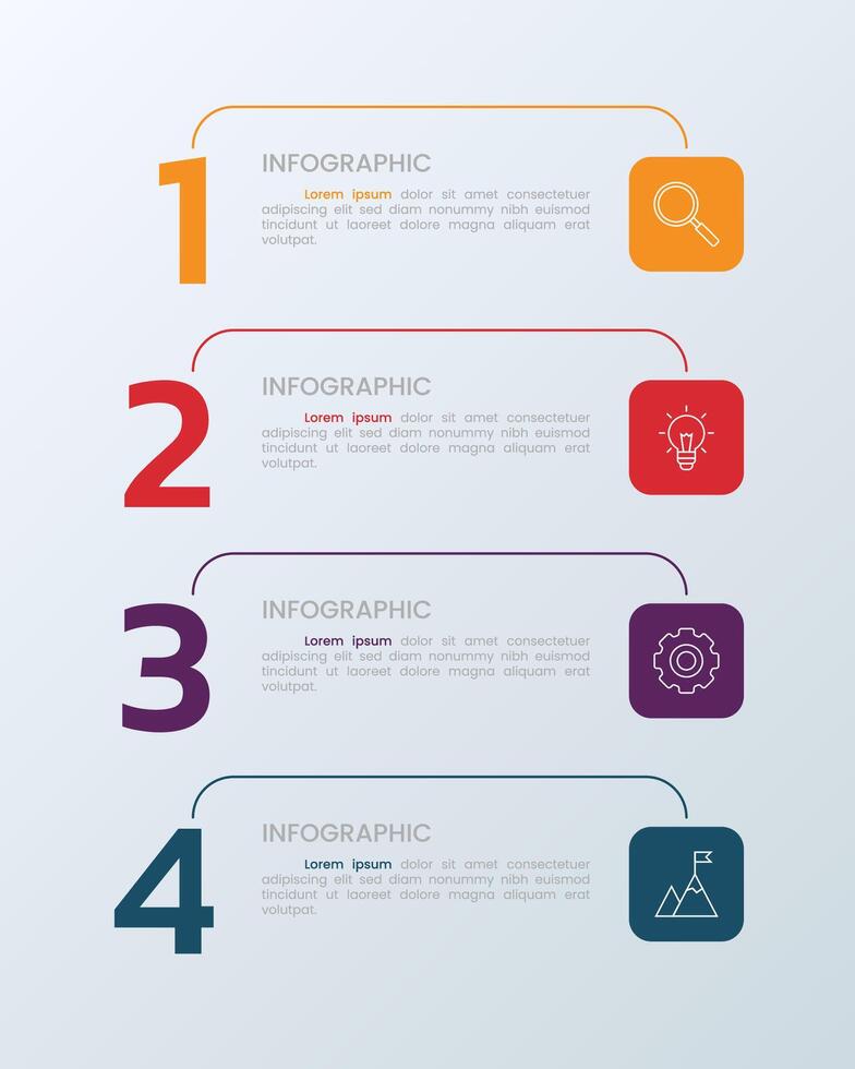 Four Steps Infographic for Business Planning and Strategy vector