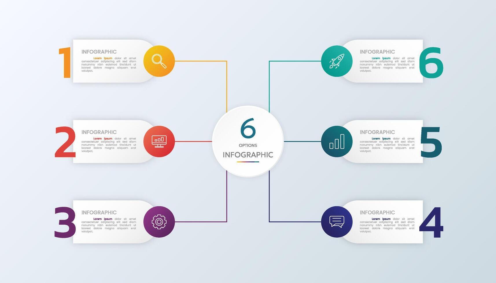 Six Options Infographic Visualize Your Process and Data vector