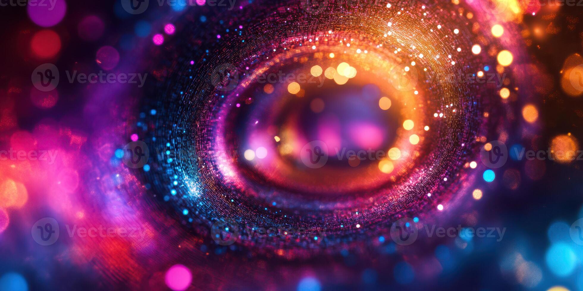 Colorful swirling galaxy with bright stars and vibrant light effects in an abstract cosmic space photo