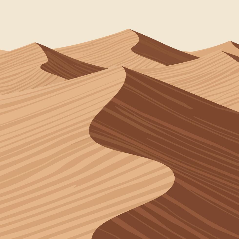 Sand Dune Landscape with Wavy Patterns in Desert Background vector