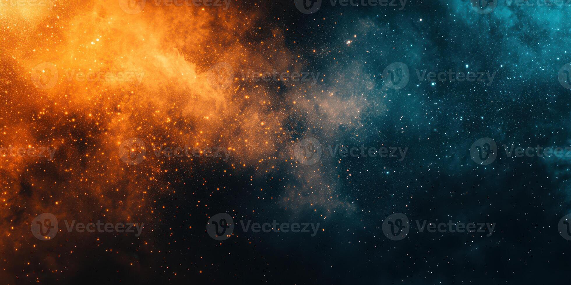 Cosmic clouds swirl in vibrant orange and blue hues, depicting the beauty of the universe during a breathtaking cosmic event photo