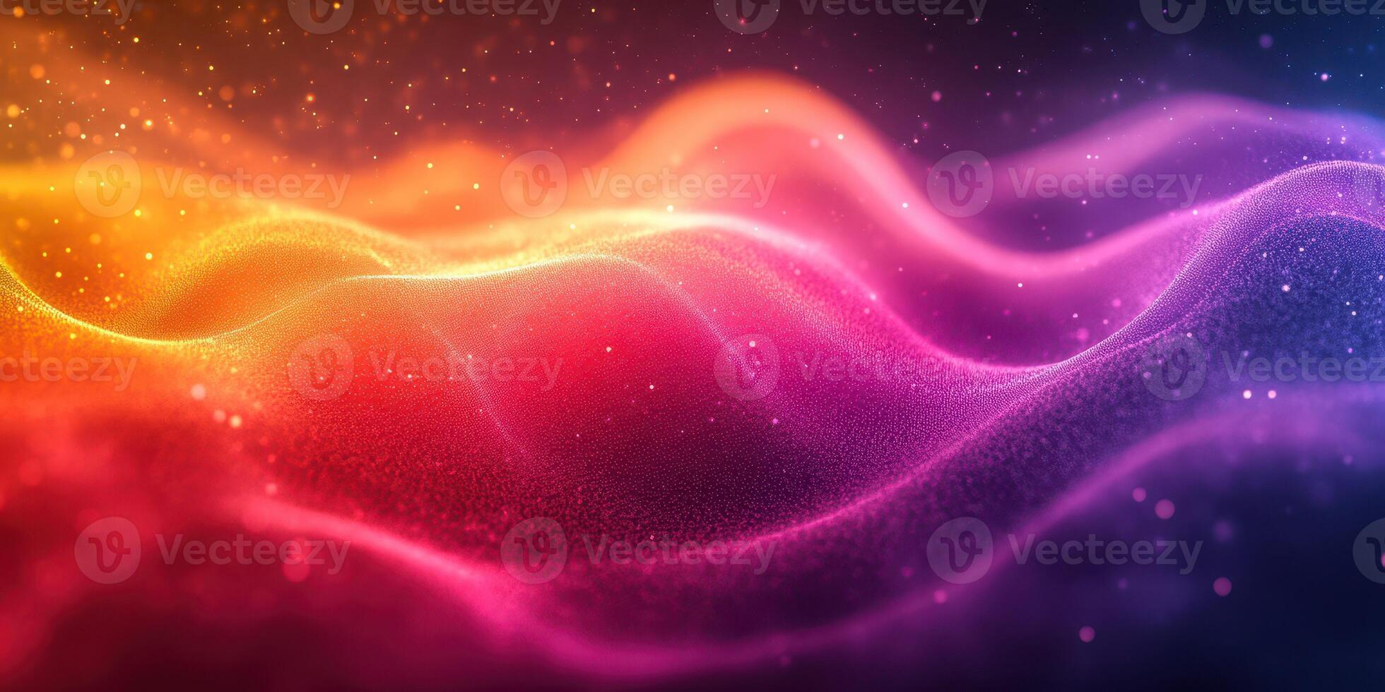 Colorful waves of light create mesmerizing patterns in a digital abstract design with a backdrop of vibrant hues photo
