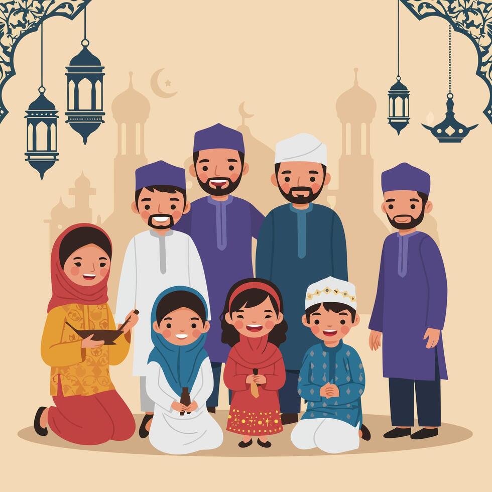 Celebrating Culture a Family Illustration for Cultural Observance and Traditions vector