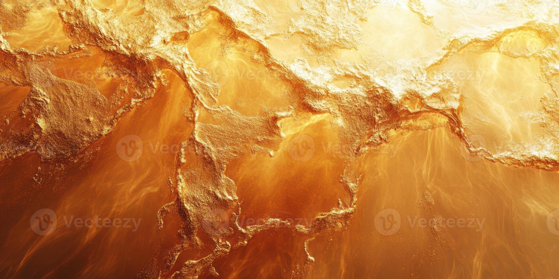 Golden waves of light reflecting sunrise hues across a textured surface in a natural landscape setting photo