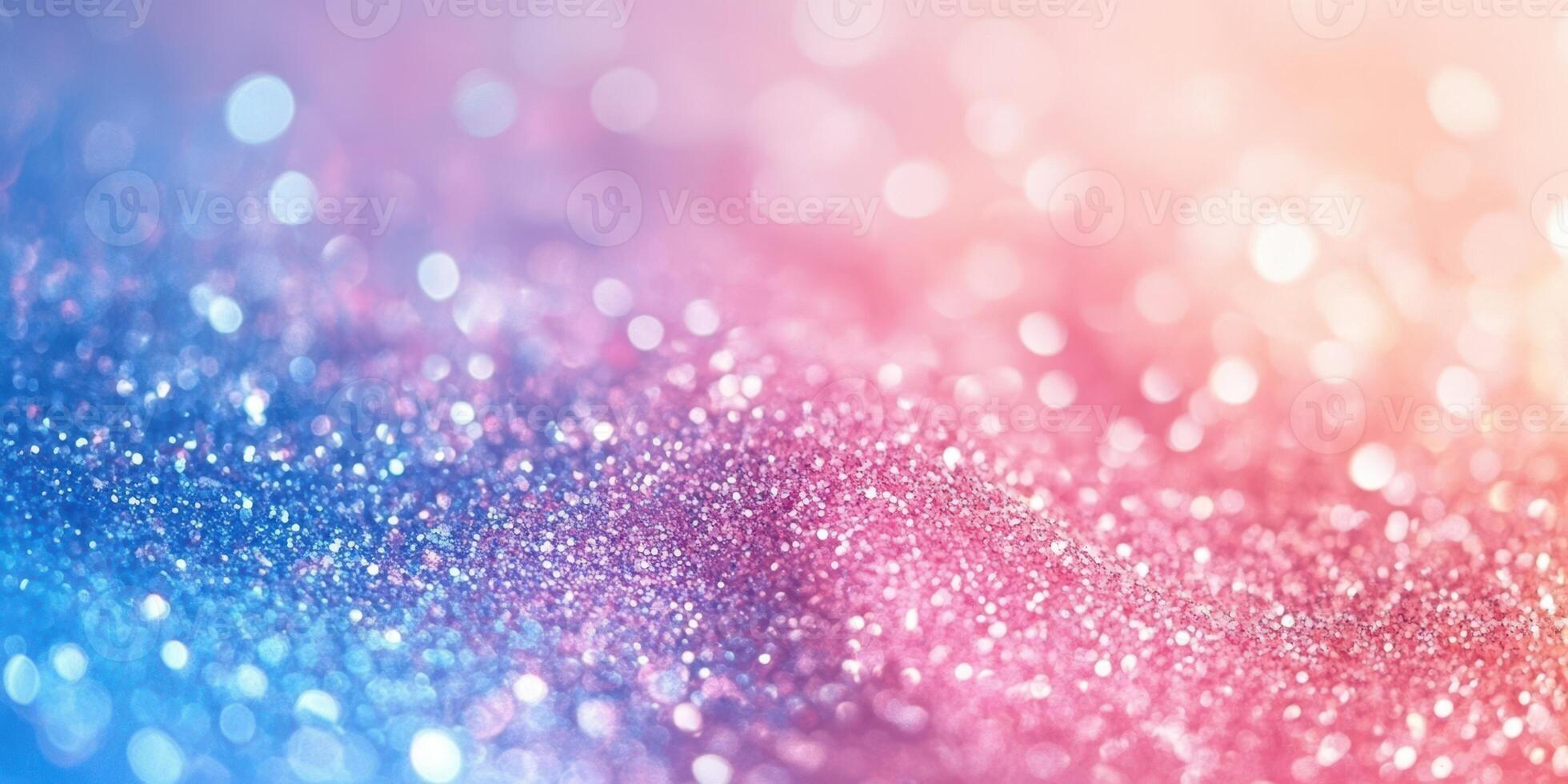 Bright sparkling glitter creates a magical atmosphere with vibrant hues of blue and pink photo