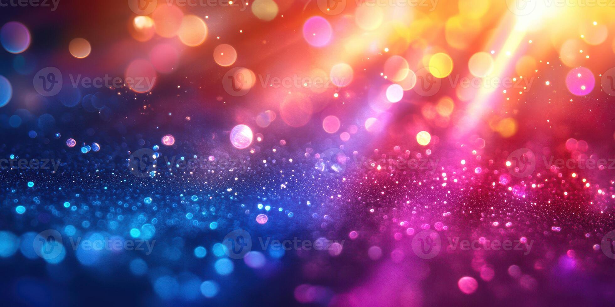 Colorful bokeh lights create a vibrant atmosphere at a celebration during nighttime festivities photo