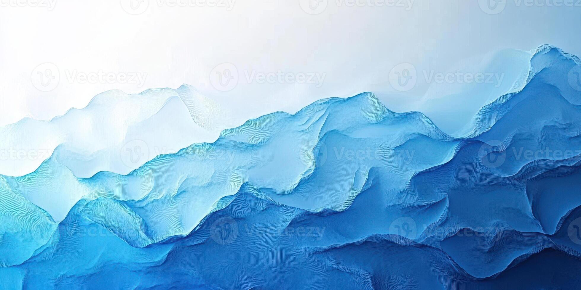 Soothing blue abstract artwork depicting waves and undulating forms created in a cool, tranquil setting photo