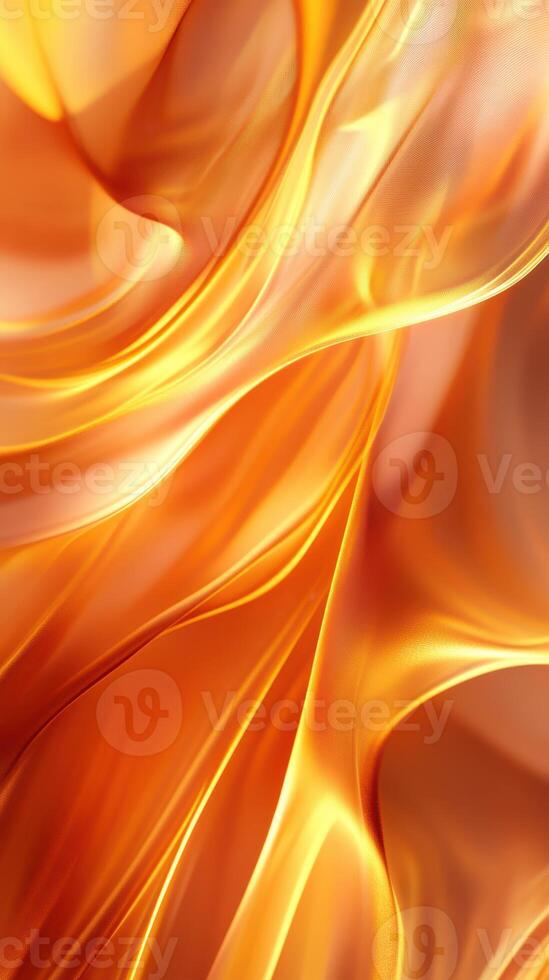 Flowing patterns of amber and gold fabric create an elegant and warm visual display in soft light photo