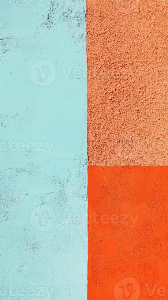Colorful wall with geometric patterns in vibrant tones at a sunny location photo