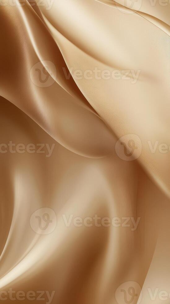 Luxurious smooth golden fabric draping elegantly with soft waves and subtle sheen photo