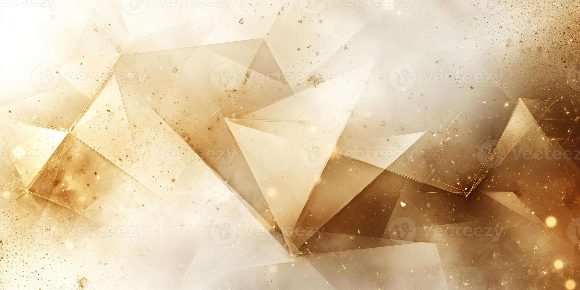 Abstract golden geometric shapes create a shimmering background for design and art projects in a modern aesthetic photo