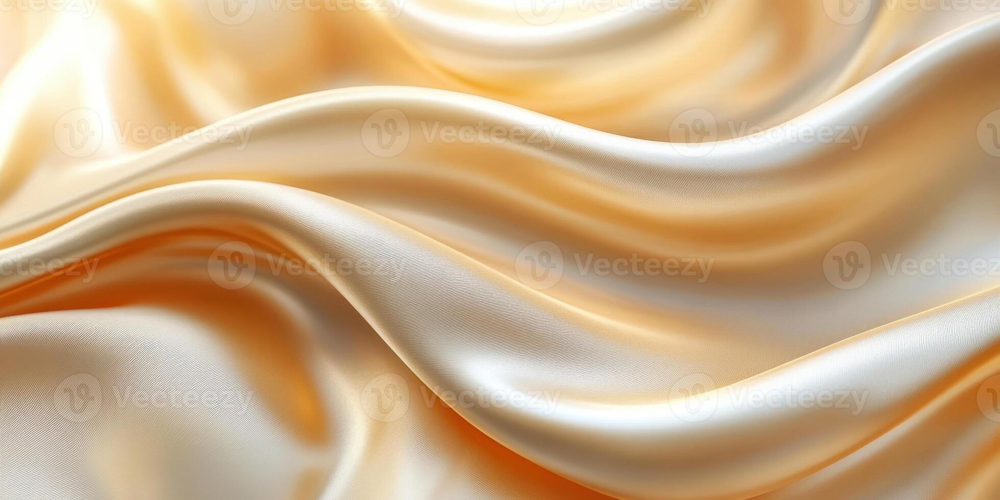 Silky fabric with soft folds illuminated by warm light creating a serene and luxurious ambiance photo