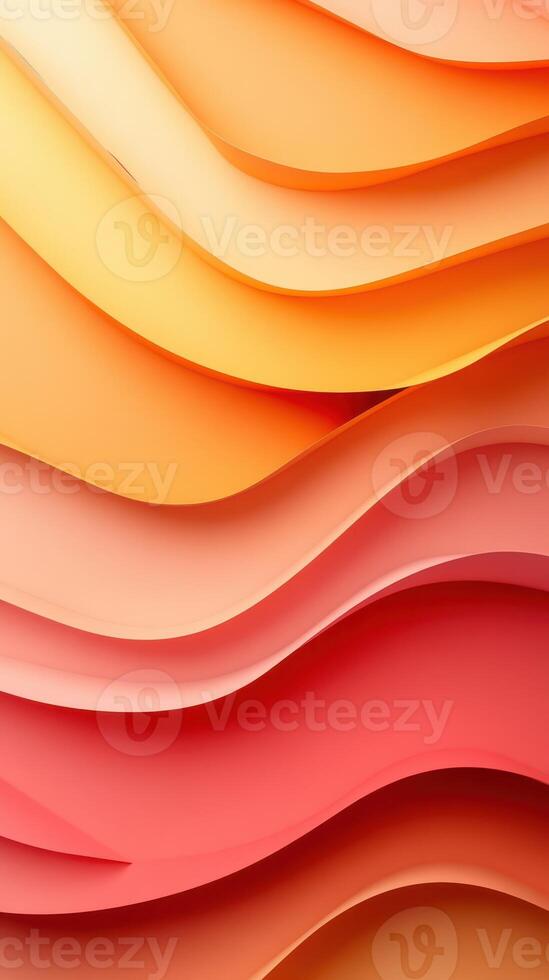 Colorful paper waves create an abstract texture in vibrant shades of orange and pink photo