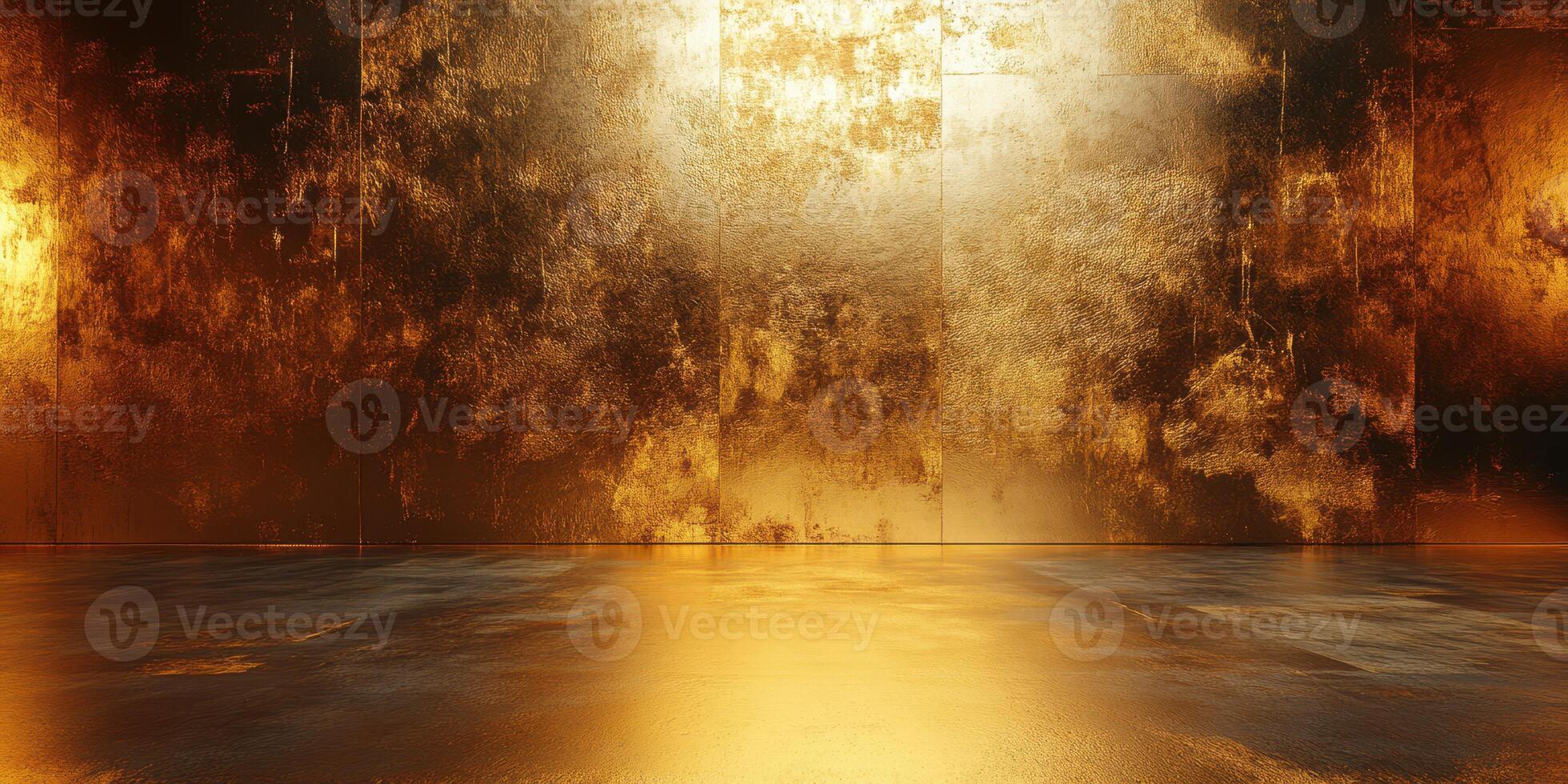Golden textured wall and floor create a luxurious ambiance in a contemporary space photo