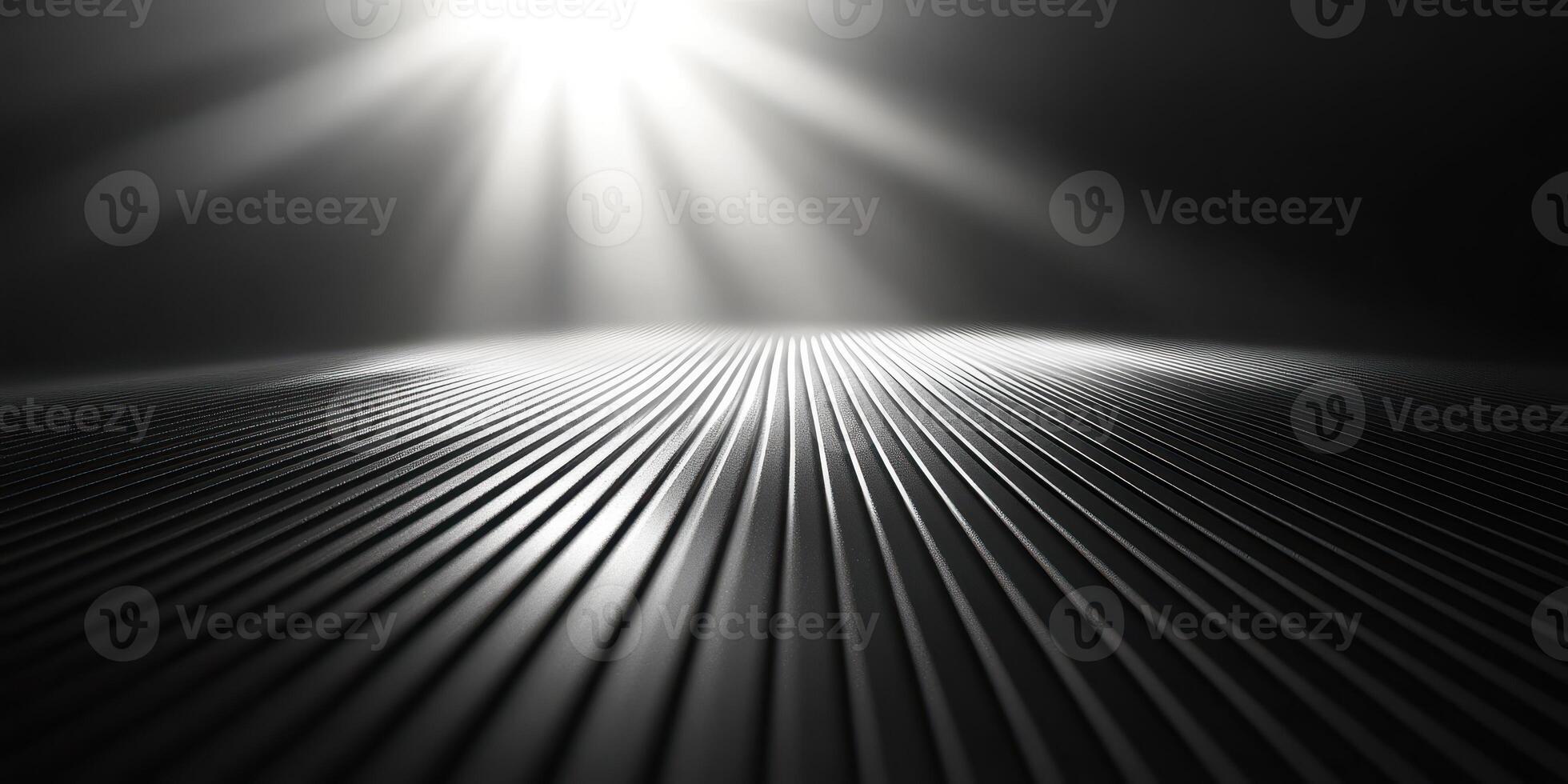 Lines on a dark surface illuminated by bright light create a striking contrast in an abstract setting photo