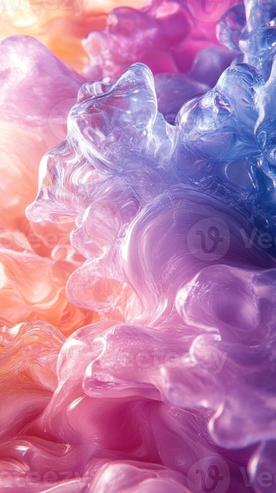 Colorful abstract patterns blending and swirling in an ethereal formation during bright lighting photo