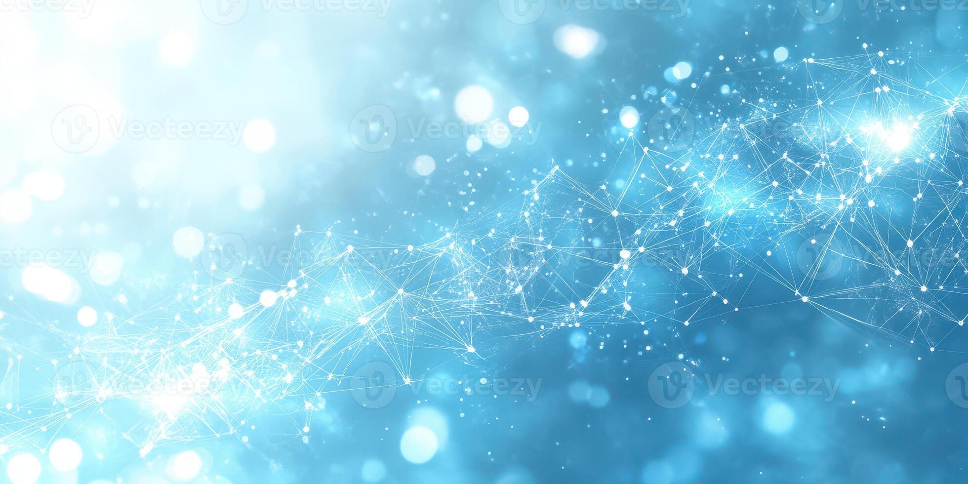 Visual representation of digital technology and connections in a glowing blue environment showcasing data flow and interconnectivity photo