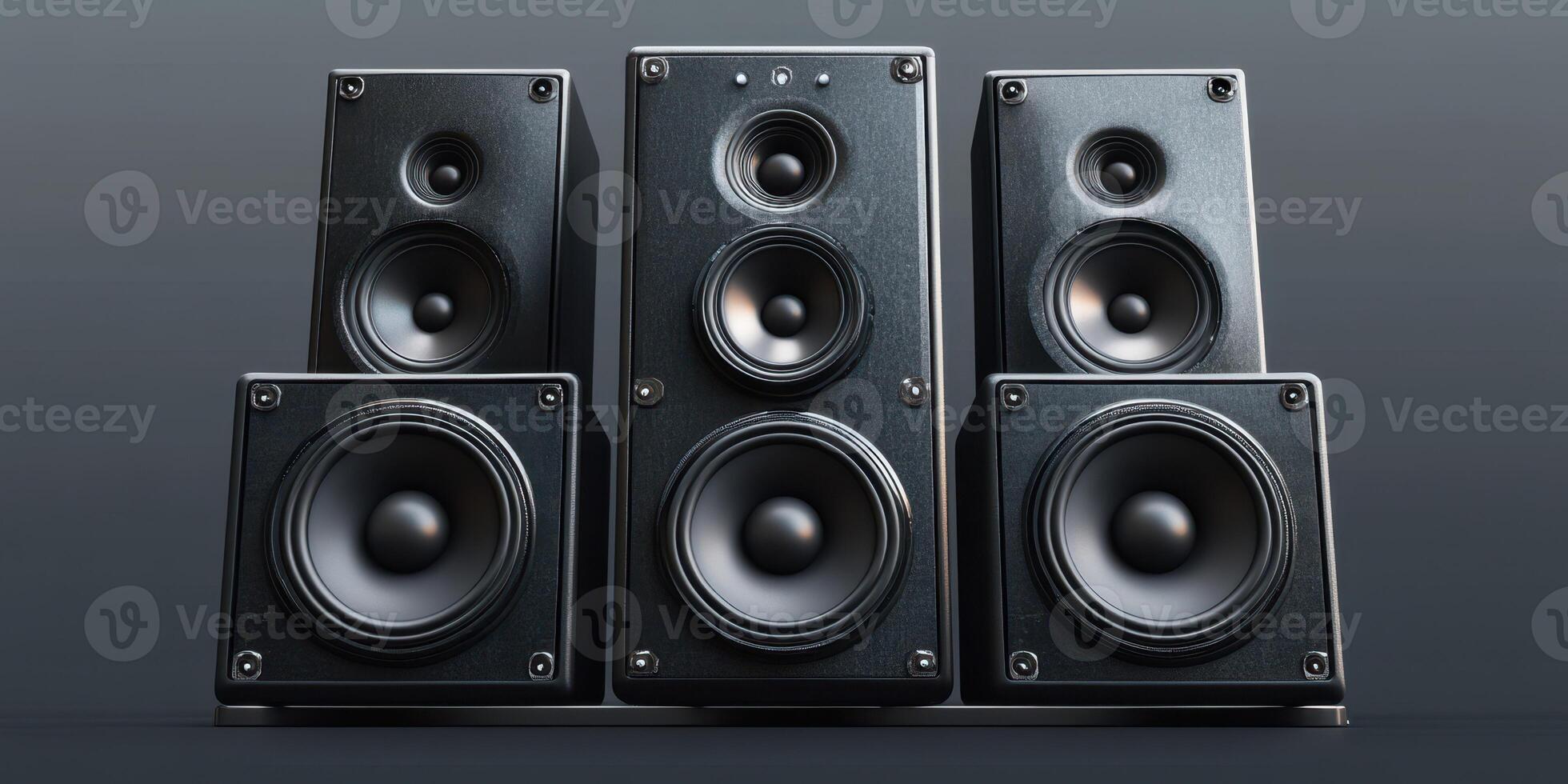High-quality speaker setup arranged for optimal audio performance in a modern studio photo