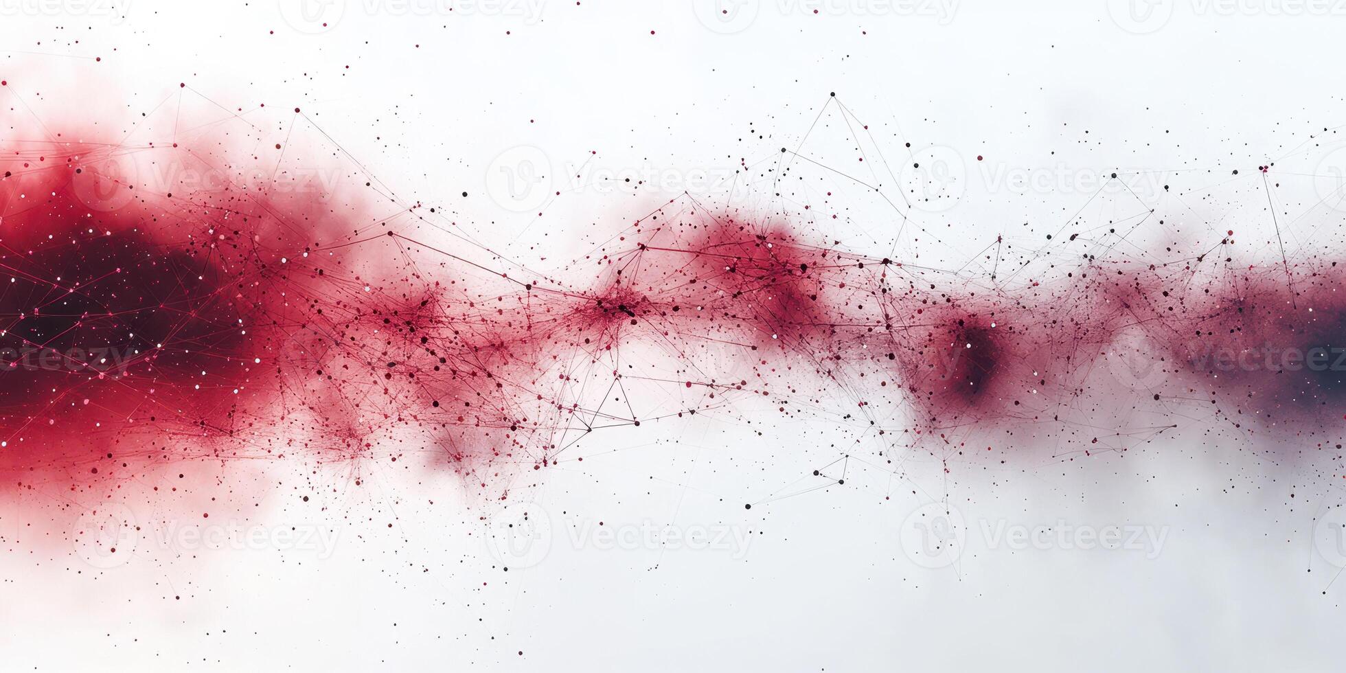 Abstract digital artwork depicting a blend of red tones and geometric patterns against a light background photo