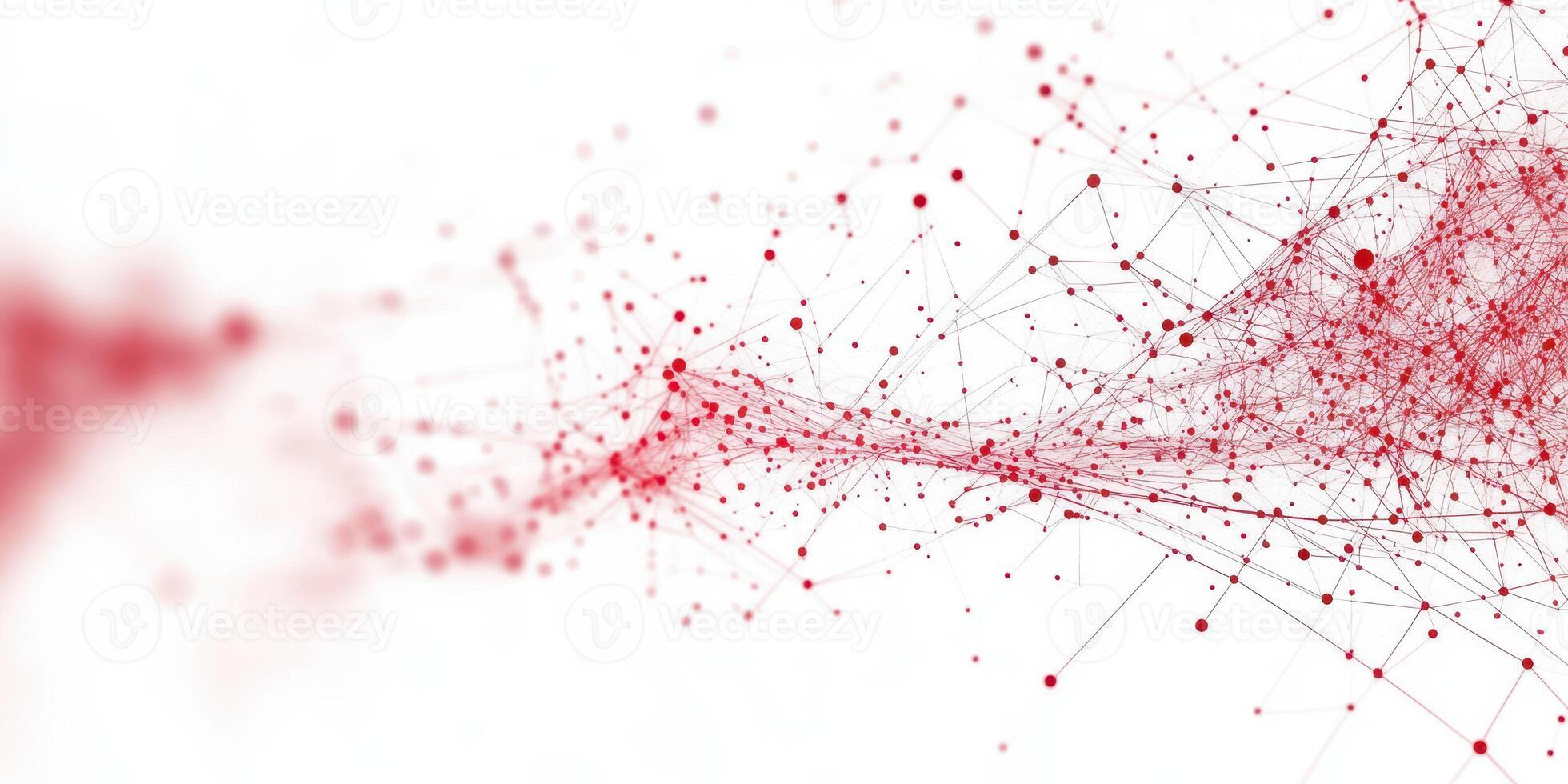 Abstract red network design showcasing connections and digital flow across a light background photo