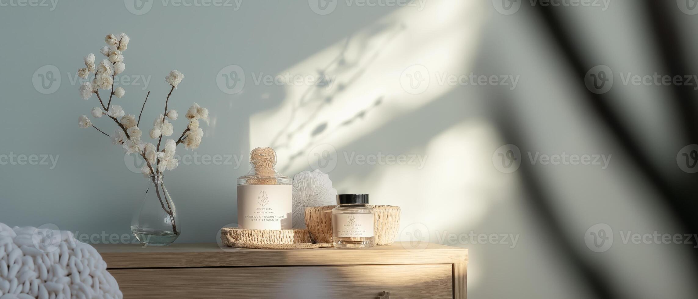 Neutral Interior With Diffusers And Flowers photo