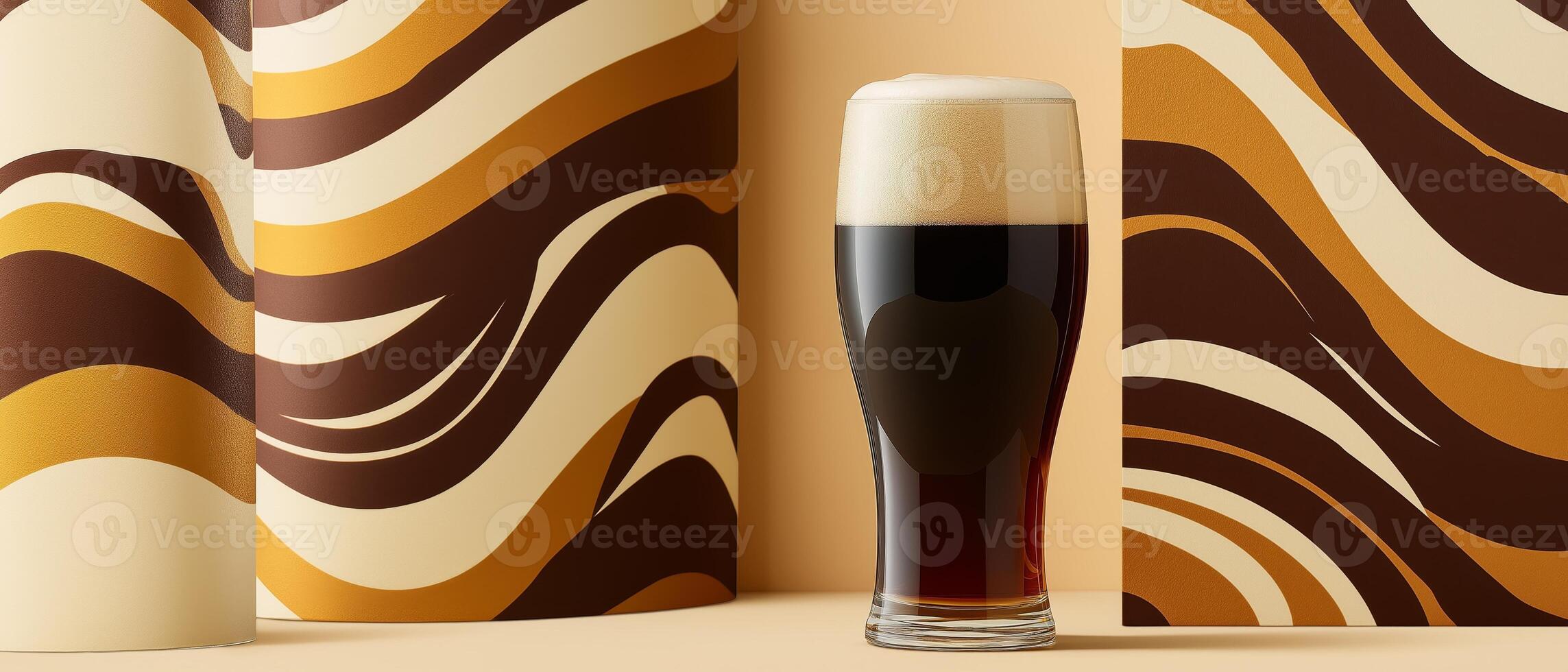 Dark Beer In Tall Glass Background photo