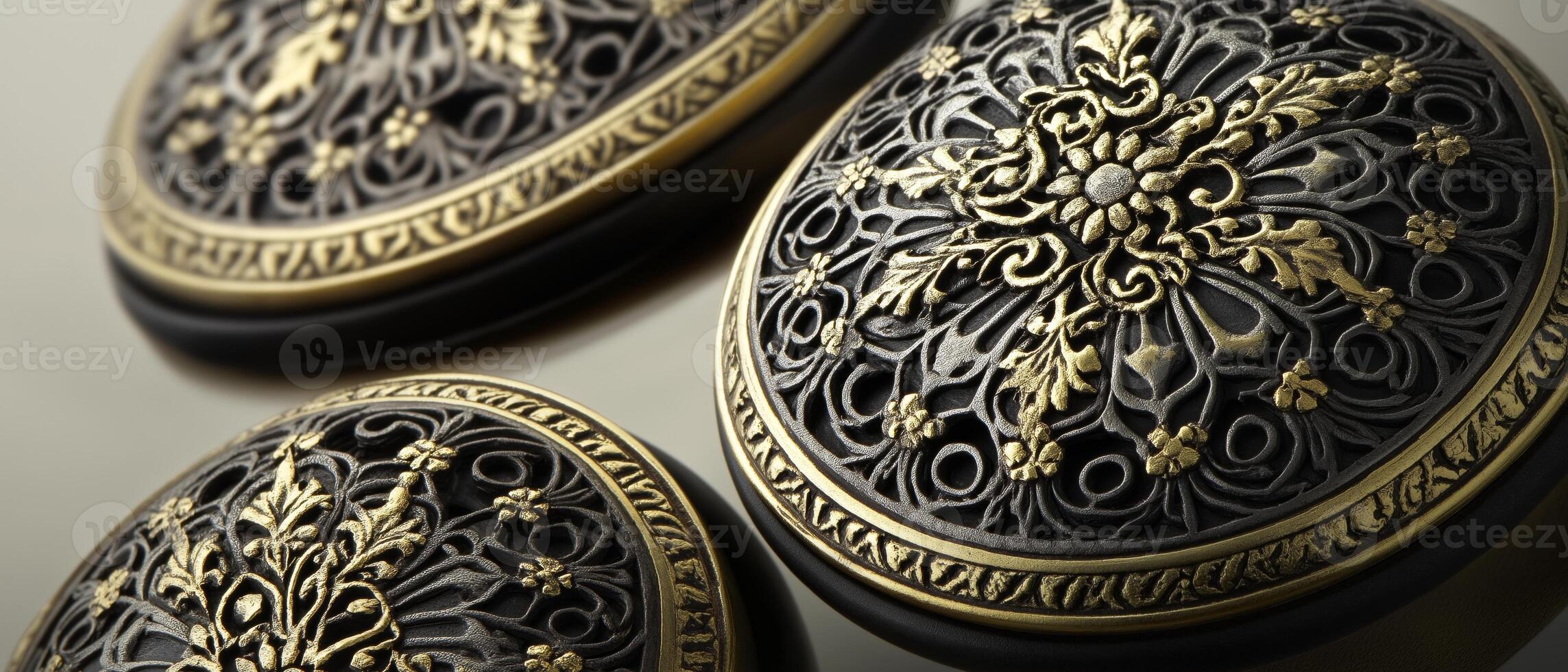 Intricate Ornate Gold and Black Design photo