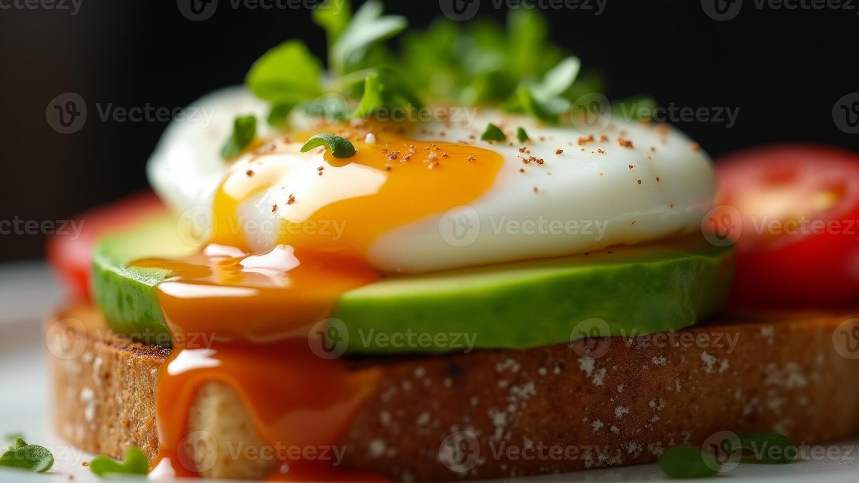 Poached Egg On Toast With Avocado photo