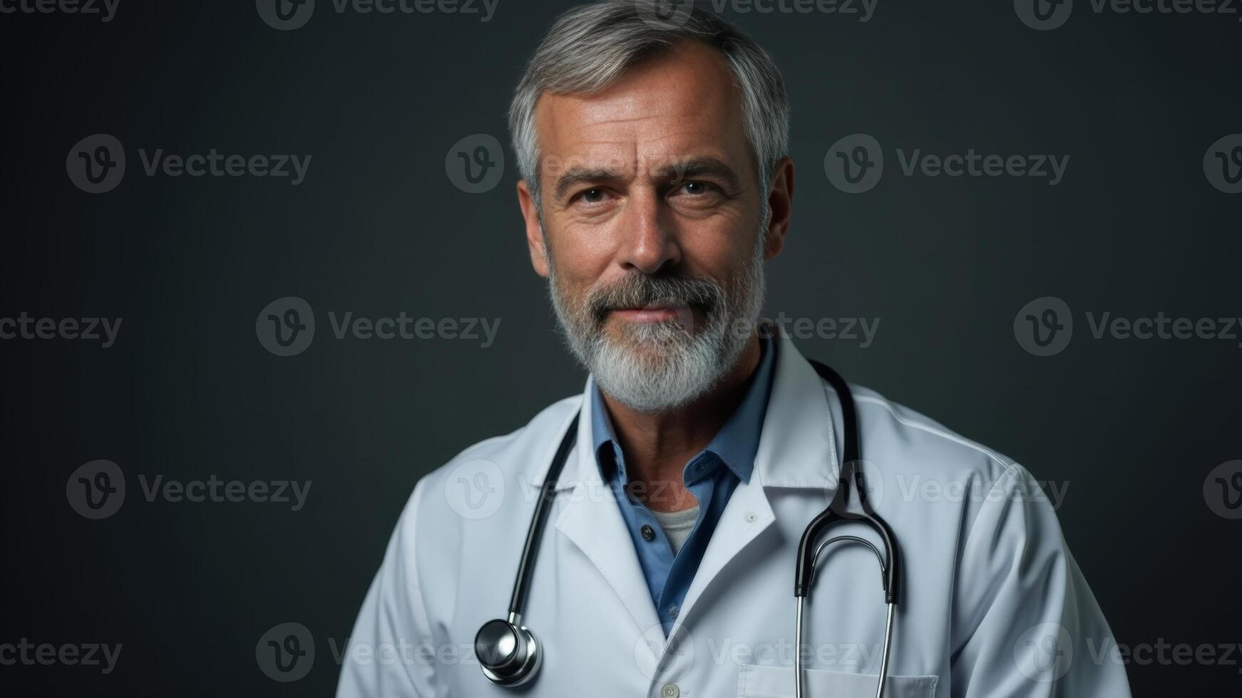 Experienced Doctor With Stethoscope And Lab Coat photo