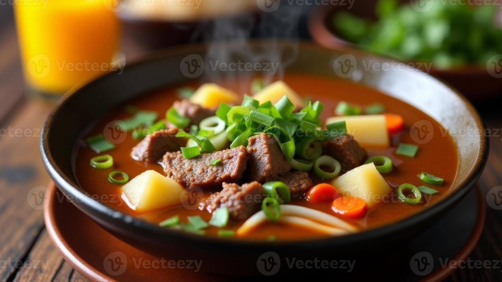 Beef Soup With Potatoes And Greens photo